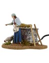 Campesina y gallina doble movimiento 12 cm Landi belén
