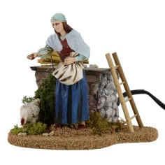 Contadina e gallina doppio movimento 12 cm Landi presepe Mondo 2