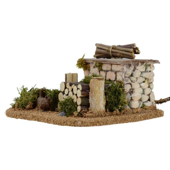 Gatto e topo in movimento dalla legnaia per statue 10 cm Mondo