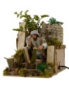 Boscaiolo con accetta 14 cm in movimento Mondo Presepi