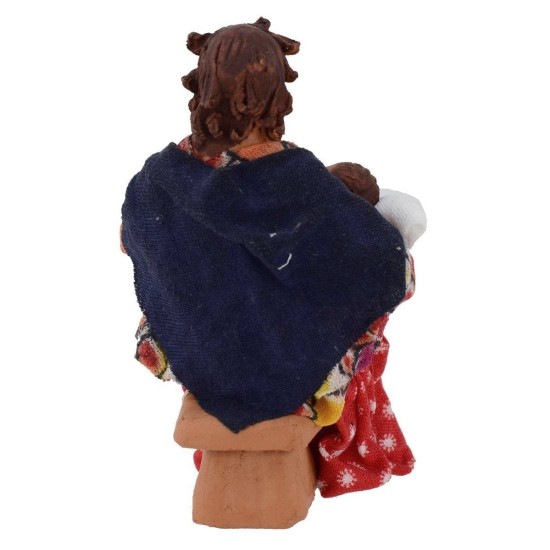 Donna seduta che allatta serie 10 cm Mondo Presepi