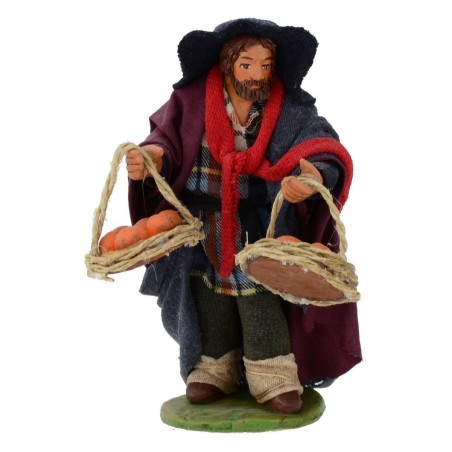 Man with baskets of oranges 12 cm