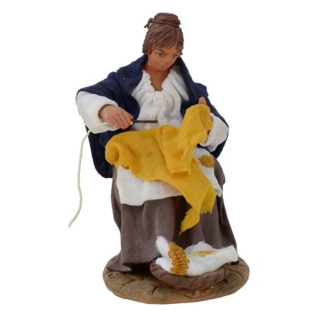 Ricamatrice seduta serie 12 cm Mondo Presepi