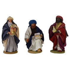 Conjunto de 3 Reyes Magos 12 cm Lux con ropa de tela