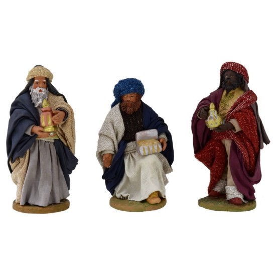 Conjunto de 3 Reyes Magos 12 cm Lux con ropa de tela