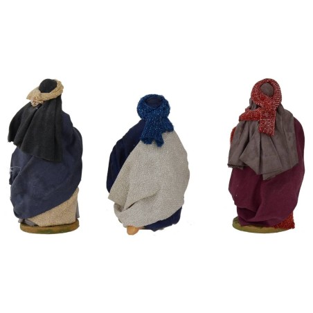 Set 3 Re Magi 12 cm vestiti in tessuto Mondo Presepi
