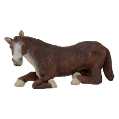 Brown horse sitting for statues 12 cm