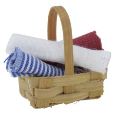 Basket with assorted cloth cm 2,5x1, 5x2, 8 h 2