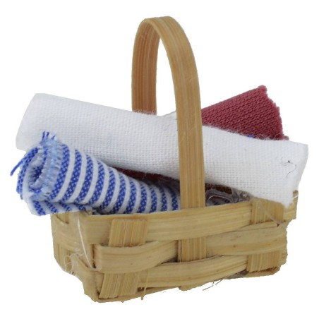 Cesta con telas surtidas cm 2,5x1,5x2,8 h Mundo