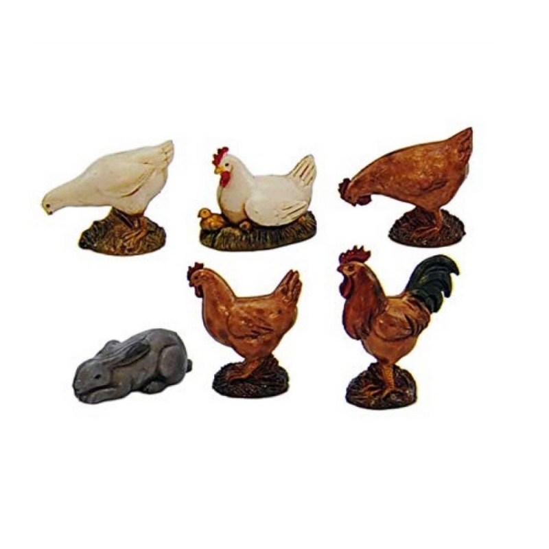 Set 6 animali da cortile Landi Moranduzzo per statue 10 cm