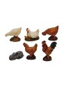 Juego de 6 animales de corral Landi Moranduzzo para estatuas de