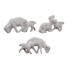 Conjunto de 3 ovejas con corderito para estatuas de 5-6 cm de