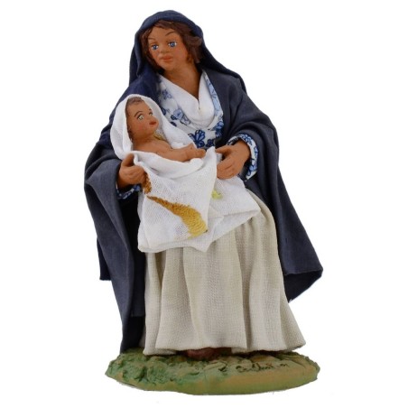 Donna seduta con bambino serie 15-16 cm Mondo Presepi