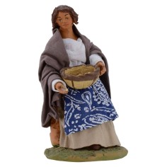 Donna seduta con cesto serie 15-16 cm Mondo Presepi