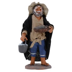 Fisherman with fresh fish 12 cm