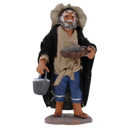 Fisherman with fresh fish 12 cm