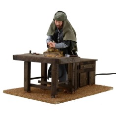 Palestinese che pialla il legno in movimento 30 cm Mondo Presepi