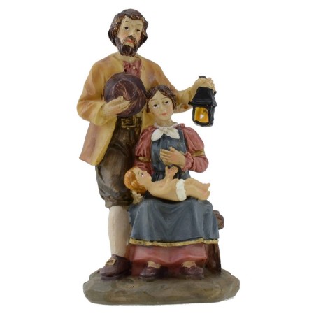 Famiglia con neonato 10 cm Mondo Presepi