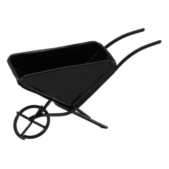 Wheelbarrow in black metal for statues 10 cm