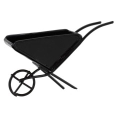 Wheelbarrow in black metal for statues 10 cm 2