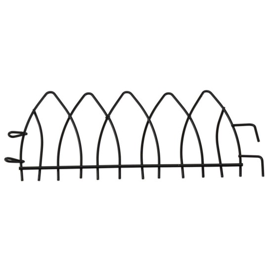Barandilla de metal negra con ganchos de 16,3x7 cm h