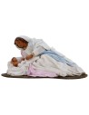 Nativity in terracotta with Madonna lying down 30 cm