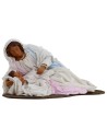 Natività in terracotta con Madonna sdraiata 30 cm Mondo Presepi
