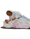 Nativity in terracotta with Madonna lying down 30 cm