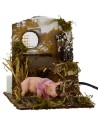 Porcile with pork in motion and sound at touch cm 13,5x20x17 h