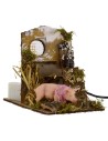 Porcile with pork in motion and sound at touch cm 13,5x20x17 h