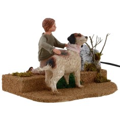 Bambino che accarezza il cane serie 30 cm doppio movimento 2