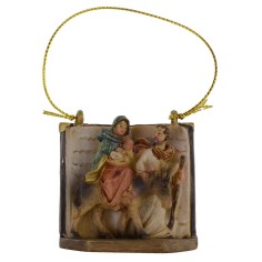 Nativity fleeing cm 4.5 to hang in resin