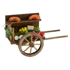 Cart with fruit and vegetables for presepe cm 7x14x8, 3 h