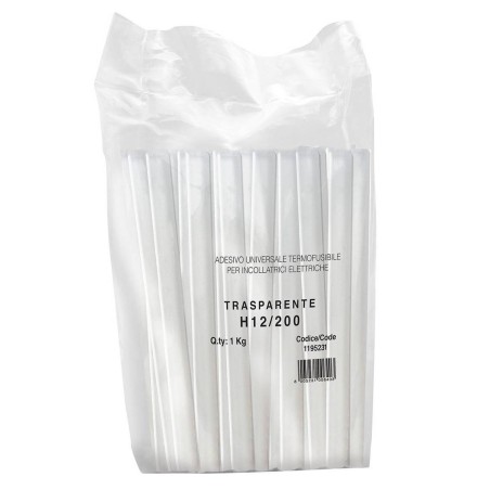 1 kg di colla a caldo trasparente ø 12 mm L.200 mm