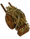Wooden wagon with straw cm 14x5x5,6h