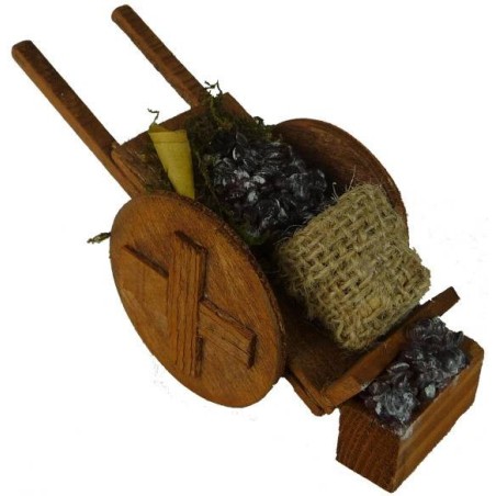 Wooden wagon with castagne cm 13,5x5, 2x5,5h