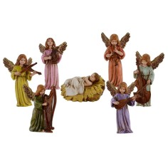 Set Jesus Bambino with 6 angels Landi Moranduzzo