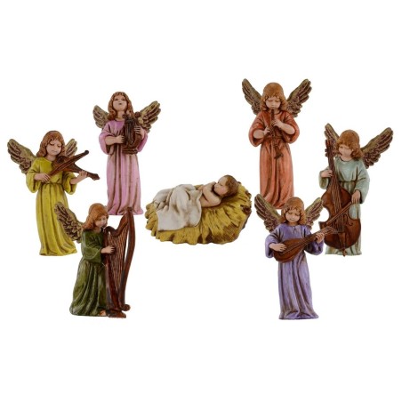 Set Gesù Bambino con 6 angeli Landi Moranduzzo Mondo Presepi