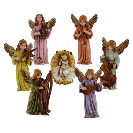 Set Jesus Bambino with 6 angels Landi Moranduzzo