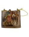 Natività in fuga cm 4,5 da appendere in resina Mondo Presepi