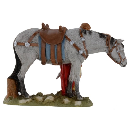 Soldato con cavallo serie Landi cm 13 Mondo Presepi
