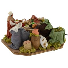 Cena con 3 estatuas en movimiento de 12 cm Mondo Presepi