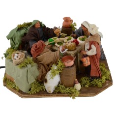 Cena con 3 estatuas en movimiento de 12 cm Mondo Presepi 2