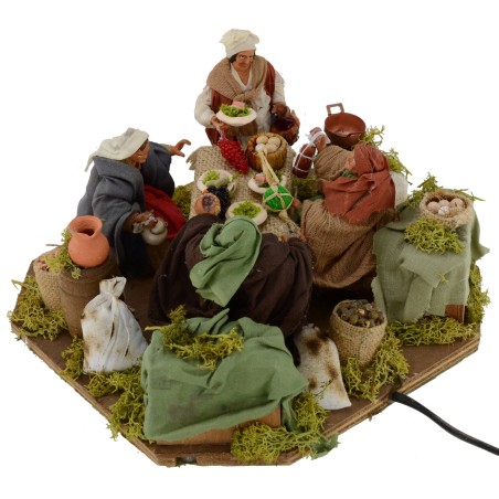 Cena con 3 estatuas en movimiento de 12 cm Mondo Presepi