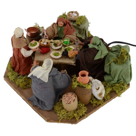 Cena con 3 estatuas en movimiento de 12 cm Mondo Presepi