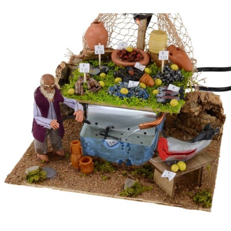 Pescadero con tanque de anguilas funcional y luz Mondo.