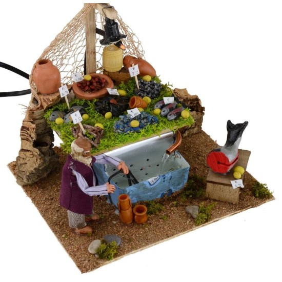 Pescadero con tanque de anguilas funcional y luz Mondo.