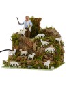 Pastor en movimiento de 10 cm con rebaño Mundo Pesebres