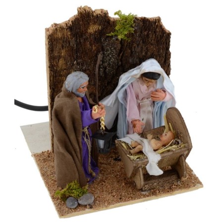 Natività 3 soggetti 10 cm in movimento Mondo Presepi