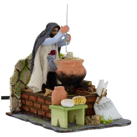 Polentaio in movimento 8 cm Mondo Presepi